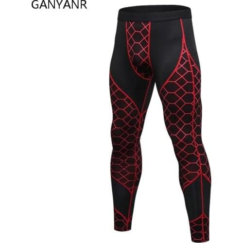 GANYANR Running Tights Men Basketball Sports Skins Leggings Fitness Gym Compression Pants Bodybuilding Jogging Football Training