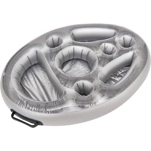 Summer Portable Beverage Rack Inflatable Perforated Tray Swimming Pool Floating Beverage Bar Tray Beach Beverage Rack