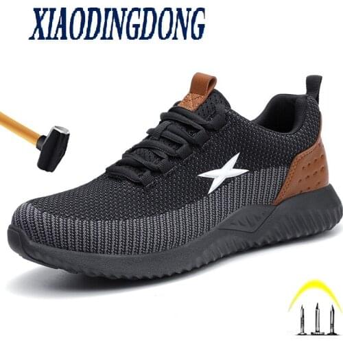 2021 Male Work Boots Indestructible Safety Shoes Men Steel Toe Shoes Puncture-Proof Work Sneakers Male Shoes Adult Work Shoes