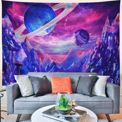 Wall Tapestry Starry Sky Print Background Cloth Decorative Carpet Home Accessories Bedroom Wall Art Decor