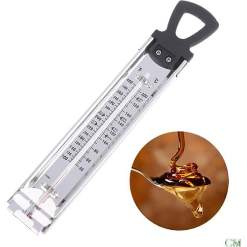 Stainless Steel Kitchen Craft Cooking Thermometer For Sugar Candy Liquid Clip