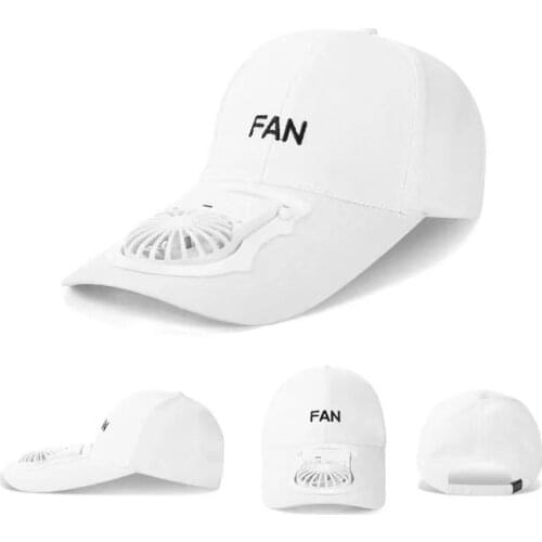 The new summer personality outdoor sunshade hat with fan cap USB charging small fan three wind for men and women