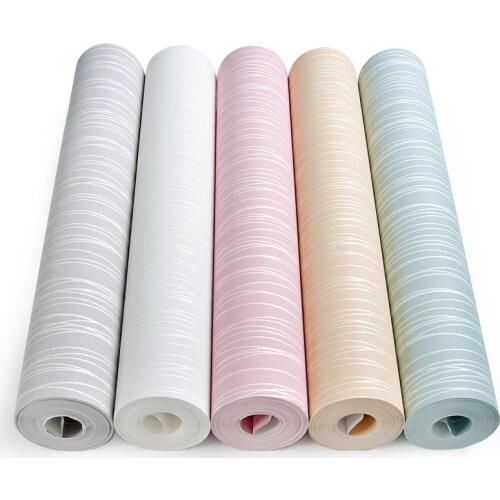 Pink Blue Yellow wallpaper simple striped European pastoral bedroom wall paper Non-woven living room background home decor 10m