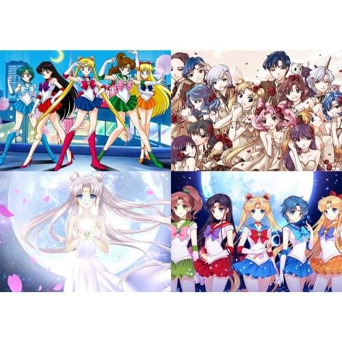 Sailor Moon Poster Clear Image Wall Stickers Home Decoration High Quality Prints White Coated Paper home art Brand