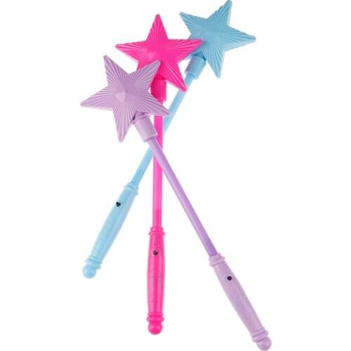Plastic LED Flashing Glow Stick Wand Five-pointed Star Fairy Wand Kids Toy Star Flashing Sticks Colorful Glow Stick Show Toy