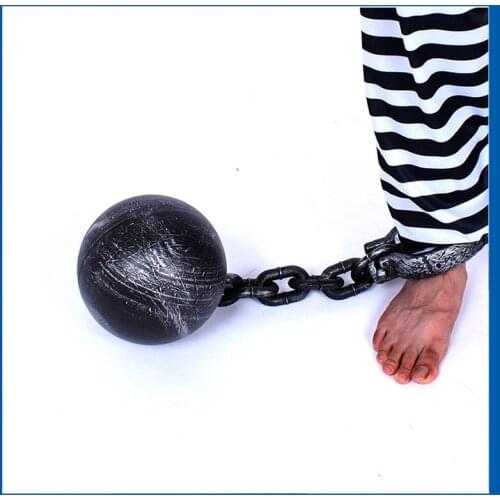 Plastic Handcuffs Shackles Iron Ball shackle Props Prisoners Shackled Halloween Props 5zHH042