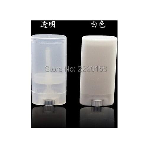 DIY 10PCs 15ml Plastic Empty Oval Lip Balm Tubes Deodorant Containers Clear White Lipstick Fashion Cool Lip Tubes