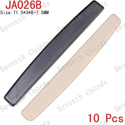 10 Pcs Plastic String Bridge Saddle for Acoustic Guitar - 71.5*3*8-7.5MM - JA026B