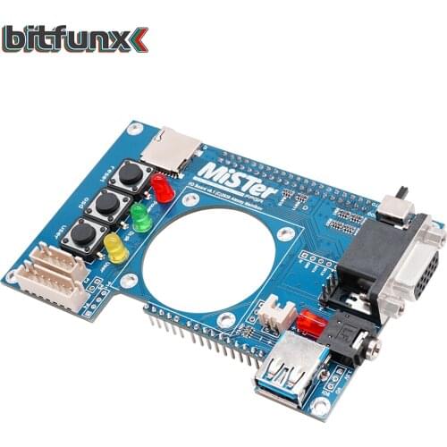 Bitfunx IO Board Analog Video Output VGA Port with RGBHV/RGBS/YPbPr For MiSTer FPGA 3.5mm headphone port Replacement Board