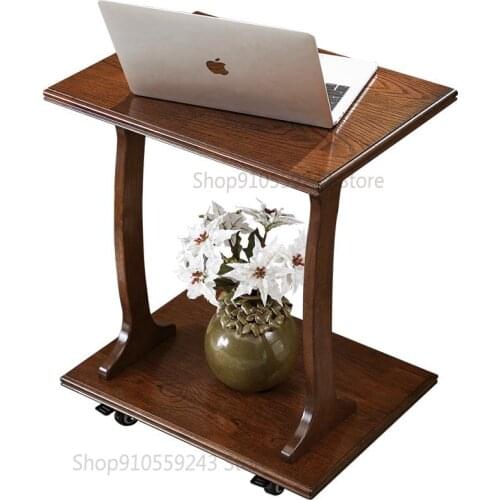 Simple Modern Creative Small Coffee Table Mini C-shaped Side Table With Wheels Movable Sofa Side Cabinet Side Cabinet Side Table