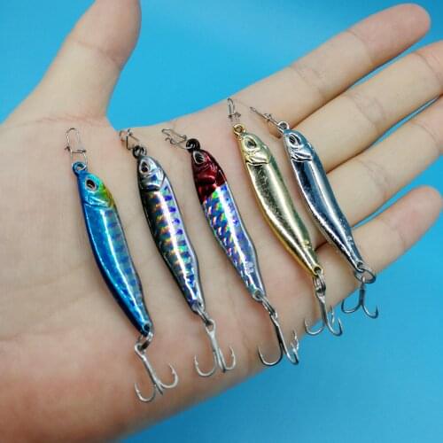 HOOFISH 10PCS/LOT S-Metal Jig Fishing Lure 7g/10g/15g/20g Crankbait Vibration Spoon Spinner Sinking Bait