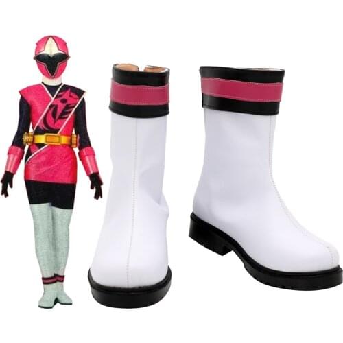 Shuriken Sentai Ninninger MomoNinger Cosplay Boots Kasumi Momochi White Shoes Cosplay Custom Made