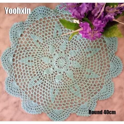 Modern handmade Lace Round cotton table place mat pad Cloth crochet placemat cup mug wedding tea coffee coaster doily kitchen