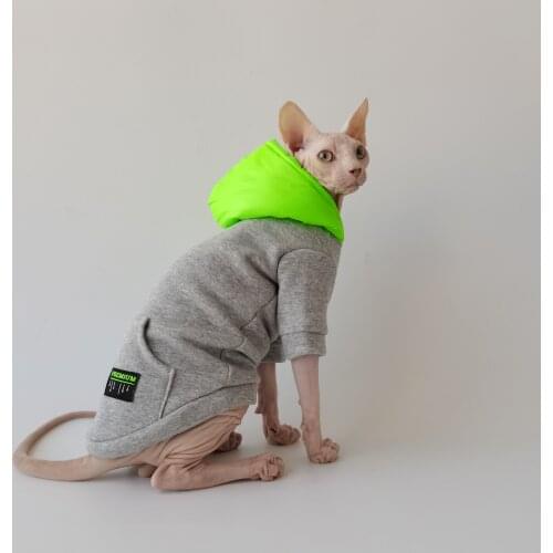 Cotton and velvet warm sweater Sphinx hairless cat German clothes fabric is super soft