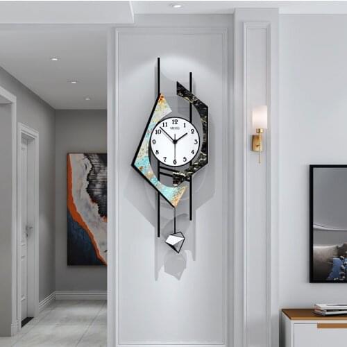 Top Acrylic Watch Wall Clocks Paintings Retro Clock Pendulum Home Decor Quartz Watch Vintage Silent Horloge Free Shipping WF