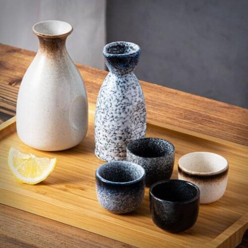 Japanese sake wine burner wine warmer household vintage wine distributor small wine cup tray set Japanese creative ceramic