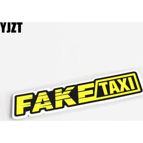 YJZT 11.5CM*2CM Funny Creative FAKE TAXI Decal Decor PVC Car Window Sticker 13-0515
