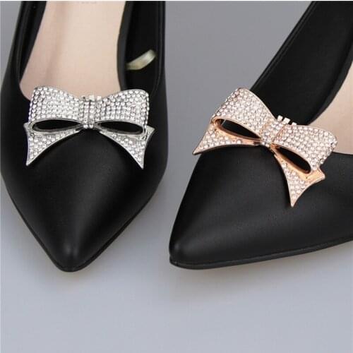 1 Pcs Bow Shoe Clips Removable Shoe Charms Bowknot Shoes Jewelry Decorative Shoe Accessories For Women Wedding Shoes Decoration