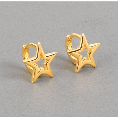 925 Sterling Silver Star Charm Stud Earrings For Women Girls Party Romantic Elegant Punk Jewelry Pendientes eh1026