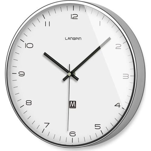 Modern Nordic Wall Clock Metal White Living Room Home Decor Bedroom Silent Office Large Clocks Klokken Wandklokken Gift FZ187