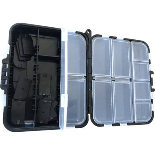 Black Fishing Tackle Box Double Layer Hard Plastic Fishing Gear Fishing Gear Waterproof Fishing Hook Supplies Tool Storage Box