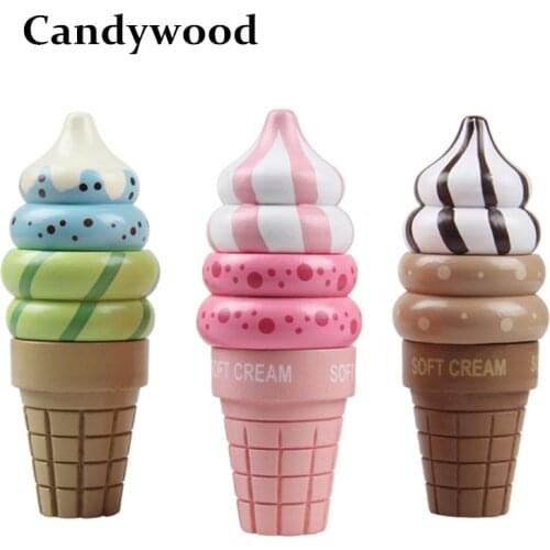Kids' Kitchen Toys Mother Garden Magnetic Toy Cute Simulation Strawberry Ice Cream Food Toys Children Play House Gift For Girls