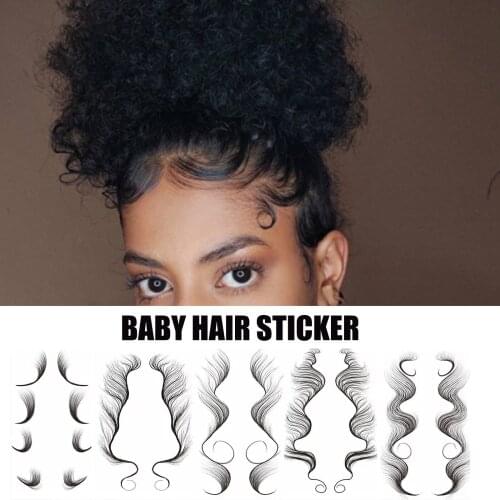 Baby Hair Edges Tattoo Waterproof Temporary Black Sketchs Realistic Tattoo Stickers For Women SANA889