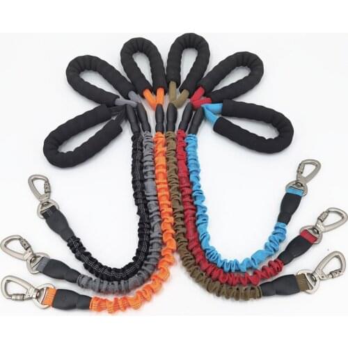 Elastic Dog Leash Reflective Explosion-proof Buffering Rope Pets Dogs Cats Walking Training Running Leashes with Sponge Handle