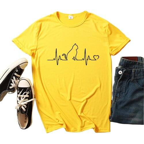 Plus Size T Shirt Women 2021 Graphic Tee Casual Womens Tee Shirt Cats Prints O-Neck Summer Top Tee Short Sleeve T Shirt