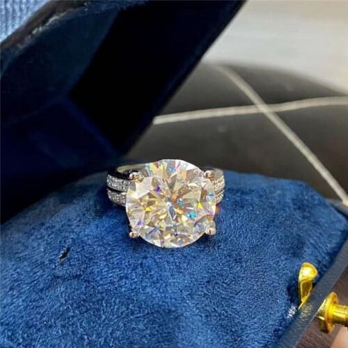 S925 Silver Plated 10ct Moissanite Diamond Ring D Color VVS1 Passed Diamond Test Perfect Cut Women Got Engaged Luxury Jewelry