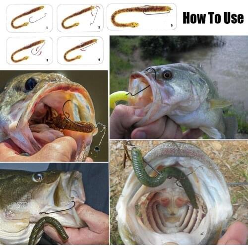 High Carbon Steel Jig Lure Hooks Fish Hooks Set Black Nickel Fishing Hooks Texas Rig Soft Lure Worm Senko Bait Jig Fishing Hooks