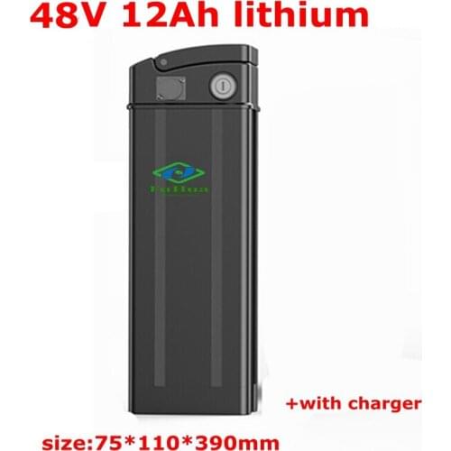 48v 12ah lithium silver Water Bottle Type battery pack 48v 12ah Black silver fish for 700W electric bike kit e-bike + charger