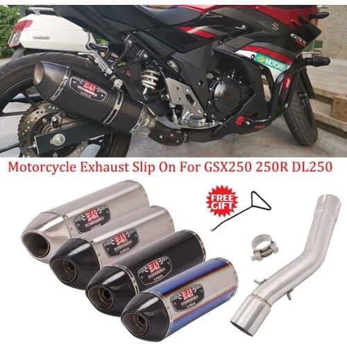 Motorcycle Exhaust Modified YOSHIMURA Carbon DB Killer 51mm Muffler Escape Middle Link Pipe For GSX250 250R DL250