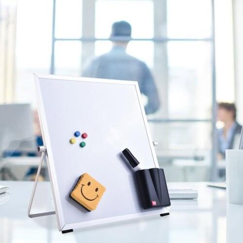 Magnetic Dry Erase White Board Set Aluminum Alloy Foldable Whiteboard Double Sided Message Board Stand Mini Easel For School