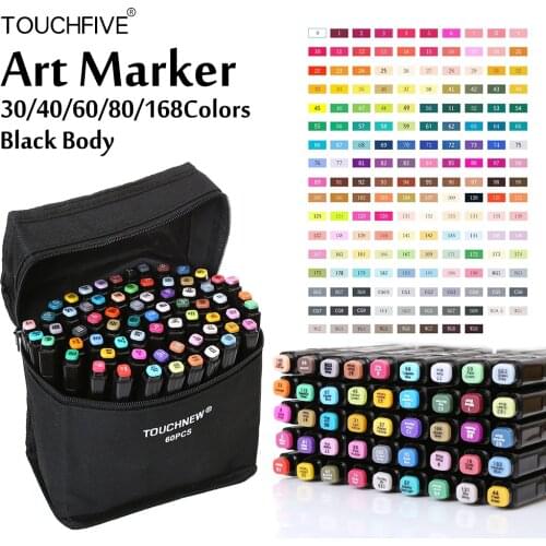 Touchfive Alcohol Based Markers 30/40/60/80/168 Color Art Markers Set Cheap Sketch Marker Pen For Draw Manga Animation Suppliers