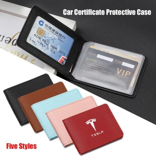 Car Driver License Cover Car Driving Documents Holder Protective Case For Tesla Model 3 Roadster Model S Model X Model Y
