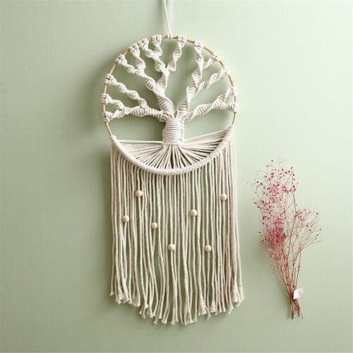 Woven Dreamcatcher Macrame Wall Hanging Tapestry Mandala Farmhouse Wall Decorations Chic INS Boho Wind Chimes Room Decor