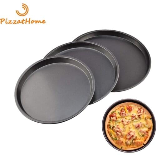 PizzAtHome 6 to 12 inches Pizza Pan Aluminium Alloy Non-stick Plate Pan Deep Dish Bakeware Round Pizza Tray Mould Baking Tool