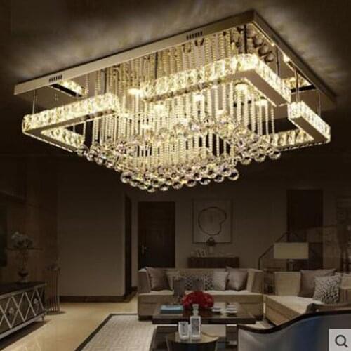 Rectangular living room lamp led crystal lamp ceiling lamp modern minimalist atmospheric bedroom dining room lamps led lighting
