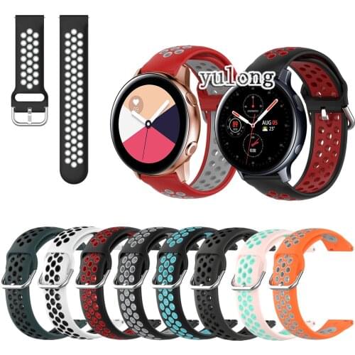 20mm 22mm Sport Silicone Breathable Strap For Samsung Galaxy Watch Active 2 For Samsung Gear Sport Smart Watch Wristband