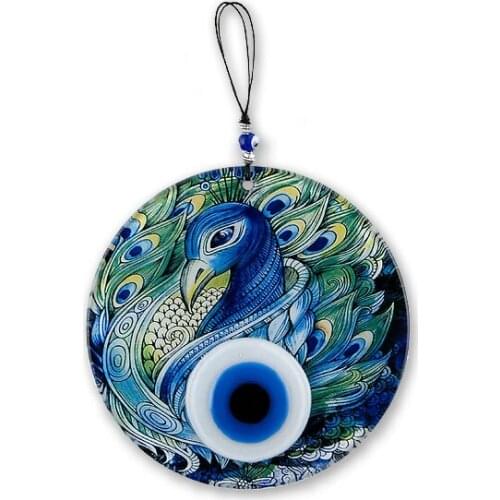 Handmade Peacock Fusion Glass Charm 16cm