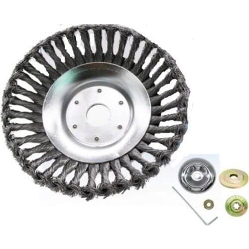 HOT-8 Inch Steel Wire Brush Cutter Trimmer Head Replacement Garden Grass Weed Brush Cutting Head for Rust Removal,Paving
