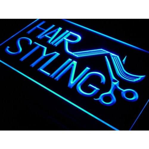 I517 Hair Styling Salon LED Neon Light Light Signs On/Off Switch 20+ Colors 5 Sizes