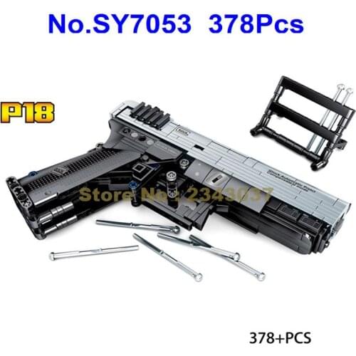 378pcs military gun p18 pistol weapon building block Toy