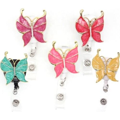 Butterfly Pretty Badge Holder Unique Badge Reels Stylish ID Badge Clip Nurse Jewelry Bling Badge Nurse Gift