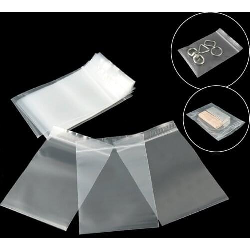 100pcs/lot Resealable Zip Lock Bags Self Seal Clear Plastic Poly Bag Food Storage Package Reclosable Fresh Bag