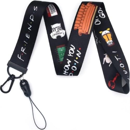 2020 New Design Hot Sales 1 Piece Anime Friends Mobile Phone Neck Lanyard ID Badge Holder Kawaii Keychains Wrist Strap