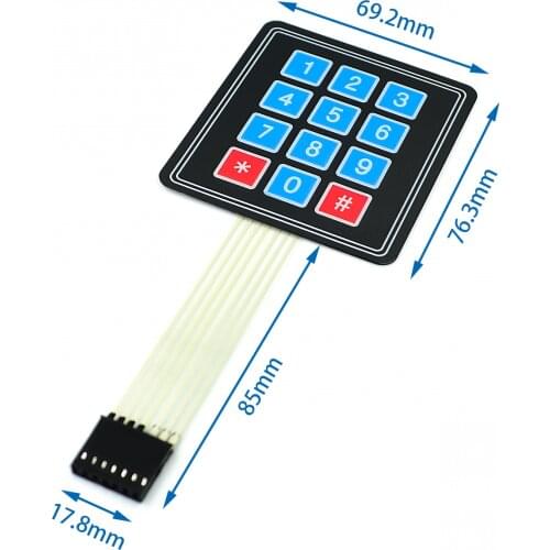 5pcs NEW 12 Key Membrane Switch Keypad 4x3 Matrix Array Matrix keyboard