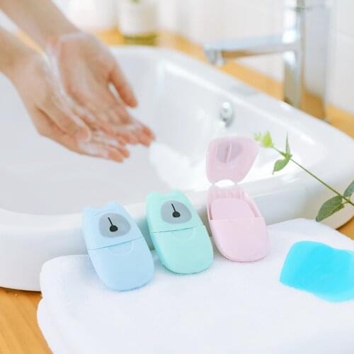 50Pcs Disposable Soap Paper Portable Cute Boxed Paper Soap Mini High Quality Scented Soap Slice Outdoor Travel Supplies