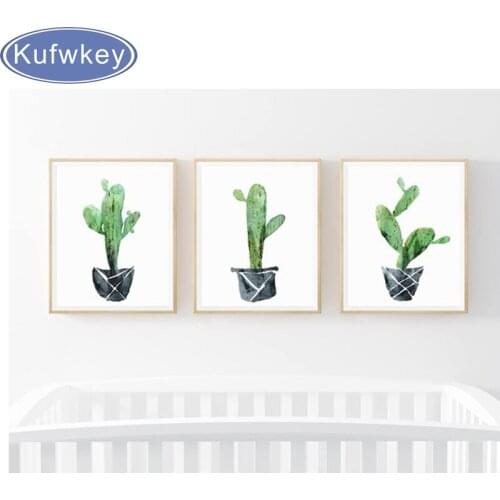 Diy diamond paintings Cactus poster,Botanical 3 Piece Wall Art full display diamond embroidery flower green plant new Year gift
